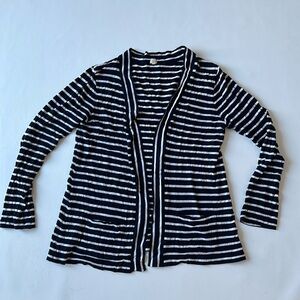 JCrew navy striped lightweight cardigan L